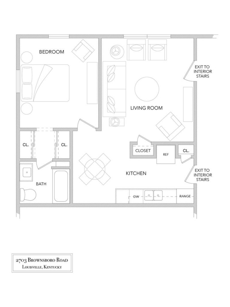 Floor plan for apartments 5, 6, 7 and 8 at 2703 Brownsboro Road