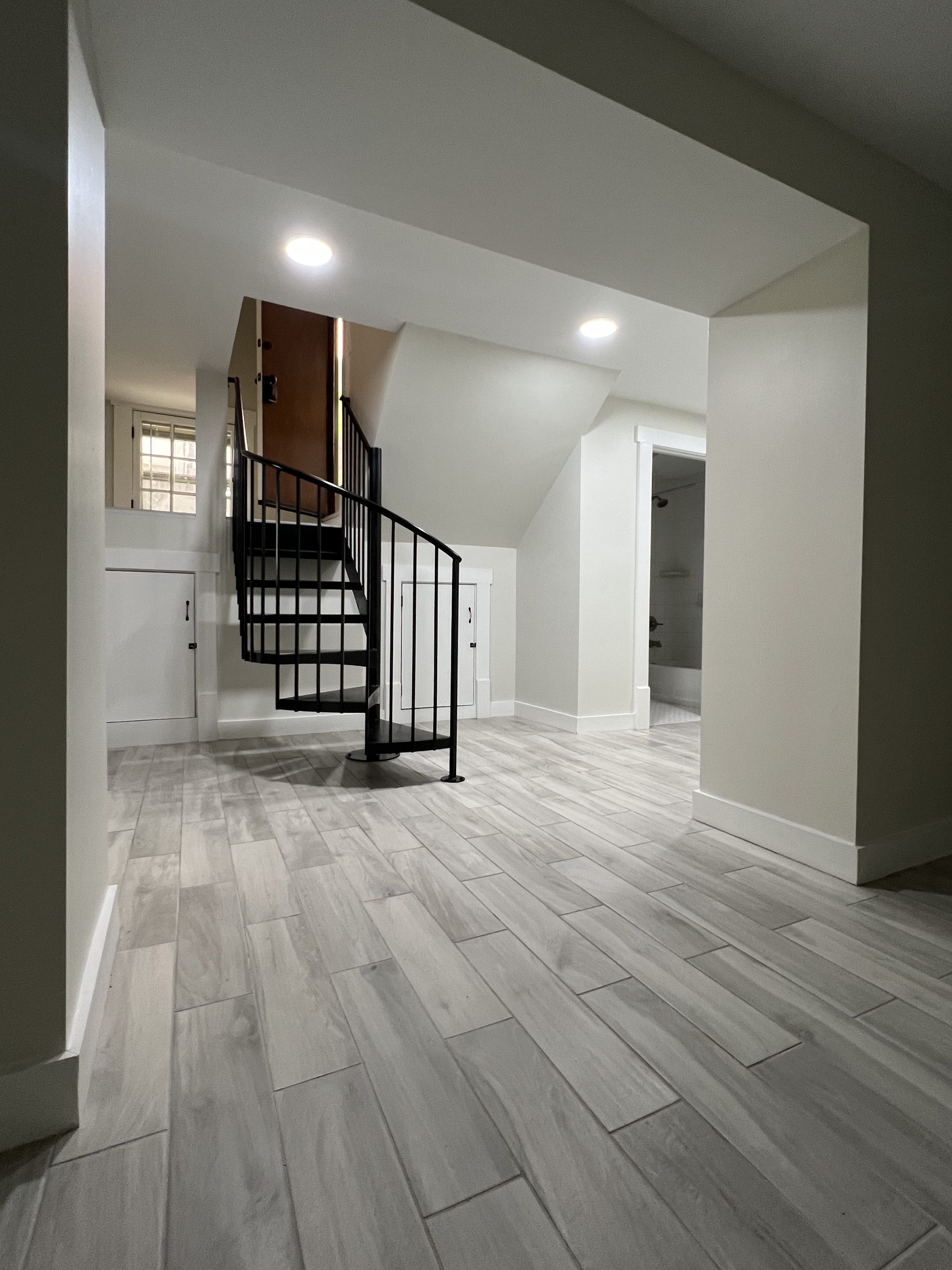 The staircase and entrance in apartment 6 at 1264 Cherokee Road
