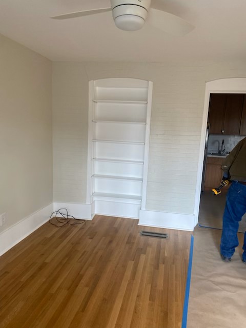 The remodeled bedroom in apartment 2 at 1264 Cherokee Road