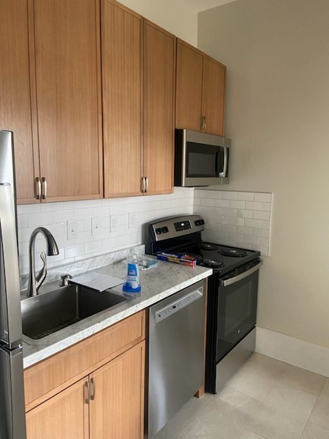 The remodeled kitchen in apartment 2 at 1264 Cherokee Road